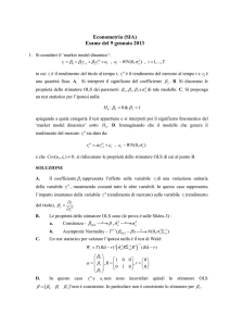 Econometria (SIA) Esame del 9 gennaio 2013