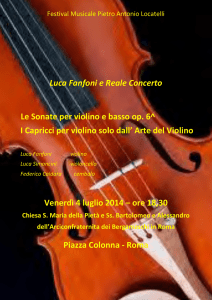 Luca Fanfoni e Reale Concerto Le Sonate per violino e basso op. 6