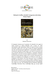 Michael J. Griffin, Aristotle`s Categories in the Early Roman Empire