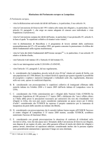 Risoluzione del Parlamento europeo su Lampedusa Il Parlamento