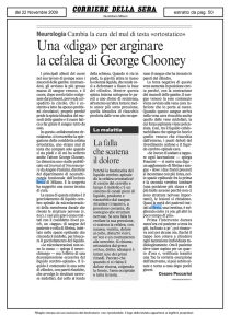Una «diga» per arginare la cefalea di George Clooney