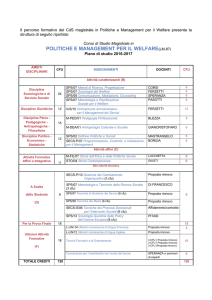 POLITICHE E MANAGEMENT PER IL WELFARE(LM-87)