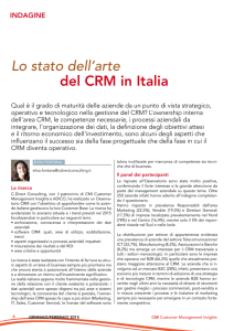 Lo stato dell`arte del CRM in Italia - C