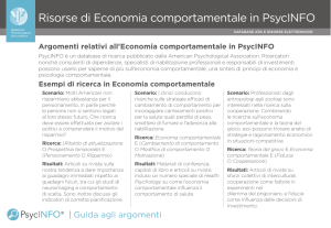Risorse di Economia comportamentale in PsycINFO