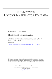 Relatività ed elettrodinamica. - bdim: Biblioteca Digitale Italiana di