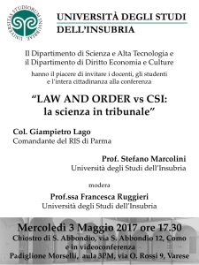 Presentazione di PowerPoint - Università degli Studi dell`Insubria