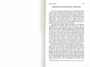 biblioteca di biologia vegetale - Biblioteca del Dipartimento di