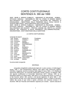 CORTE COSTITUZIONALE SENTENZA N. 390 del 1999