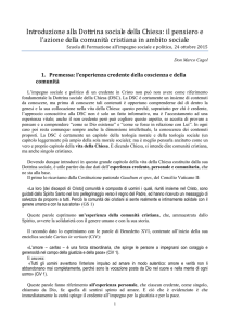 Introduzione alla Dottrina sociale della Chiesa: il pensiero e l`azione