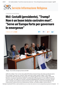 Mcl: Costalli (presidente), “Trump? Non è un buon inizio costruire