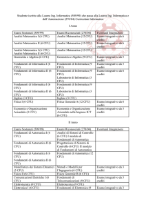 Tabella di equivalenza da Informatica triennale ex 509/99 con