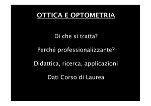 ottica e optometria - Dipartimento di Scienza dei Materiali