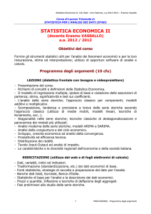 STATISTICA ECONOMICA II - Università degli Studi di Palermo