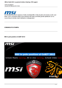 MSI al Cebit 2013: La parola d`ordine è Gaming | HW Legend