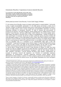 Estremismo filosofico: l`esperienza al carcere minorile Beccaria