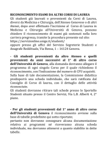 riconoscimento esami da altri corsi di laurea