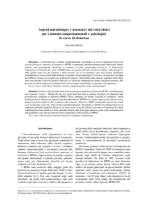 Aspetti metodologici e normativi dei trial clinici per i sintomi