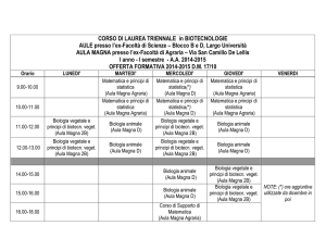 CORSO DI LAUREA TRIENNALE in BIOTECNOLOGIE AULE presso