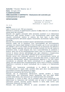 Tribunale di Messina Sezione II Civile Sentenza 6 luglio