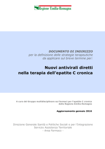 Nuovi antivirali diretti nella terapia dell`epatite C cronica