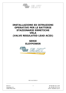 installazione ed istruzioni operative per le batterie - ELSY-UPS