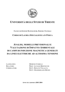 Analisi, modelli previsionali e valutazione di impatto ambientale di