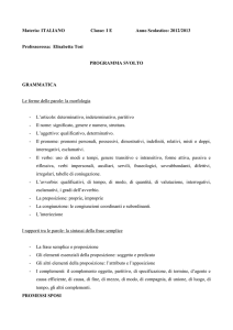 Materia: ITALIANO Classe: IE Anno Scolastico: 2012
