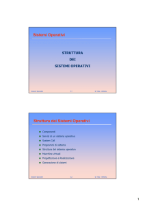 Sistemi Operativi Struttura dei Sistemi Operativi