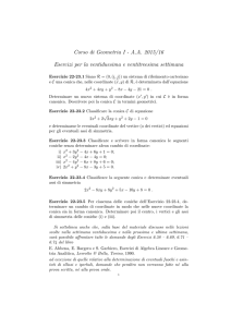 Corso di Geometria I - A.A. 2015/16 Esercizi per la ventiduesima e