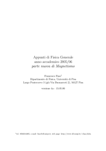 Magnetismo - Dipartimento di Fisica