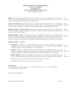 PROGRAMMA DI MATEMATICA IISLB Alberti CLASSE 3 CL ANNO