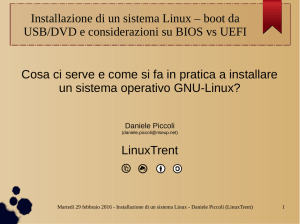 Installazione di un sistema Linux – boot da USB/DVD e