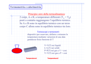 Termometria e calorimetria Principio zero della