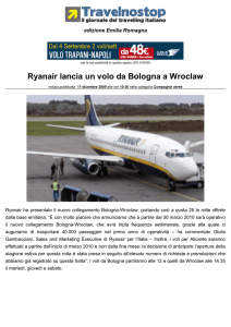 Ryanair lancia un volo da Bologna a Wroclaw