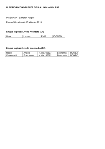 ULTERIORI CONOSCENZE DELLA LINGUA INGLESE