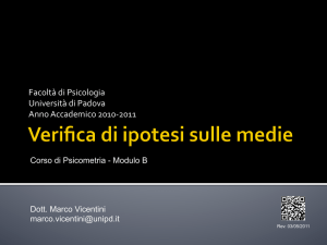 Facoltà di Psicologia Università di Padova Anno Accademico 2010