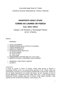 Manifesto Laurea Triennale in Fisica a.a. 2011/12