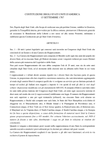 costituzione degli stati uniti d`america 15 settembre 1787