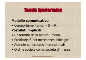 Teoria ipodermica - Dipartimento di Comunicazione e Ricerca Sociale