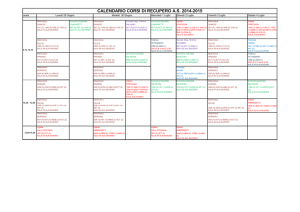 CALENDARIO CORSI DI RECUPERO A.S. 2014-2015