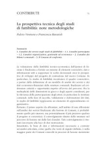 CONTRIBUTI La prospettiva tecnica degli studi di fattibilità: note