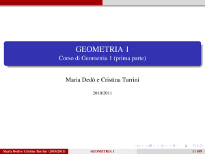 GEOMETRIA 1 - Corso di Geometria 1 (prima parte)