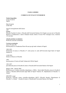 1 PAOLO AMODIO CURRICULUM VITAE ET