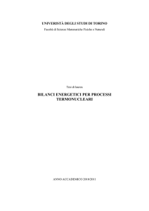 Bilanci energetici per processi termonucleari