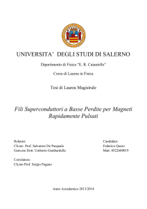 UNIVERSITA` DEGLI STUDI DI SALERNO Fili Superconduttori a