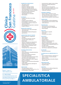 Specialistica Ambulatoriale - Clinica San Francesco Galatina