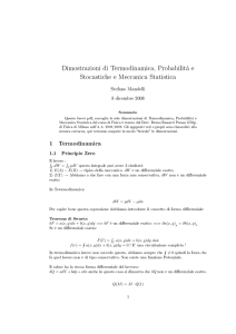 Dimostrazioni di Termodinamica, Probabilità e Stocastiche e