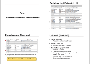 Evoluzione degli Elaboratori - Dipartimento di Informatica e