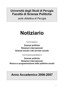 Notiziario A.A. 2006/07 - Dipartimento di Scienze Politiche