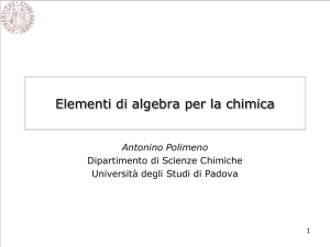 Elementi di algebra per la chimica